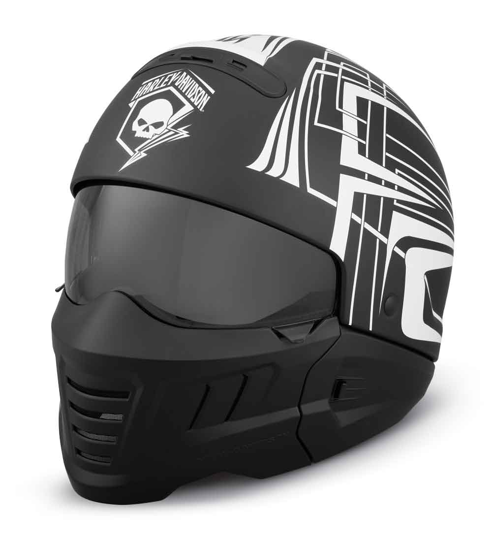 Harley-Davidson Unisex Distressed RWB #1 B01 3/4 Helmet 